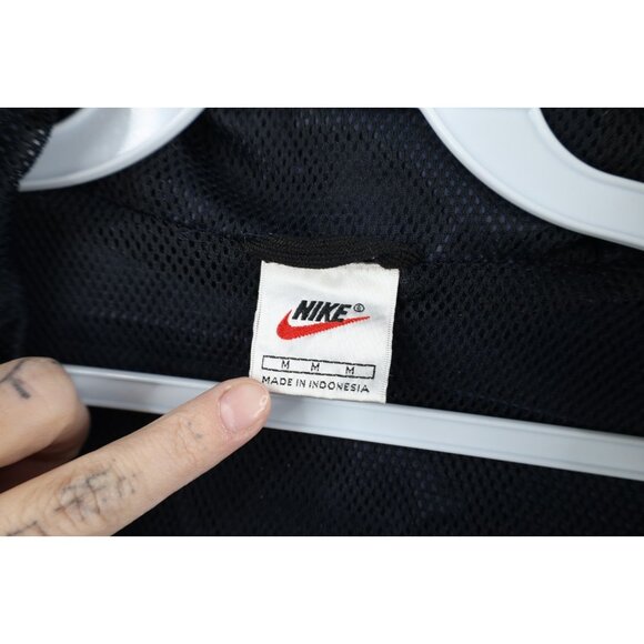 Vintage 90s Nike Mens Medium Travis Scott Mini Swoosh Hooded Anorak Jacket Blue - Picture 9 of 14